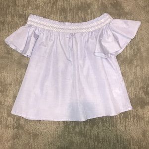 Blue off the shoulder top